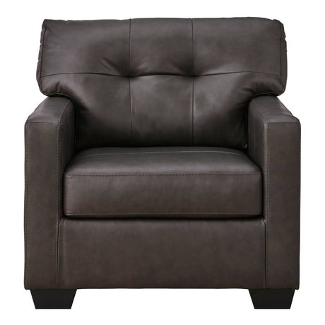 Fauteuil en cuir noir surdimensionné - Belziani
