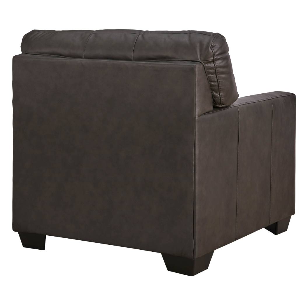 Fauteuil en cuir noir surdimensionné - Belziani