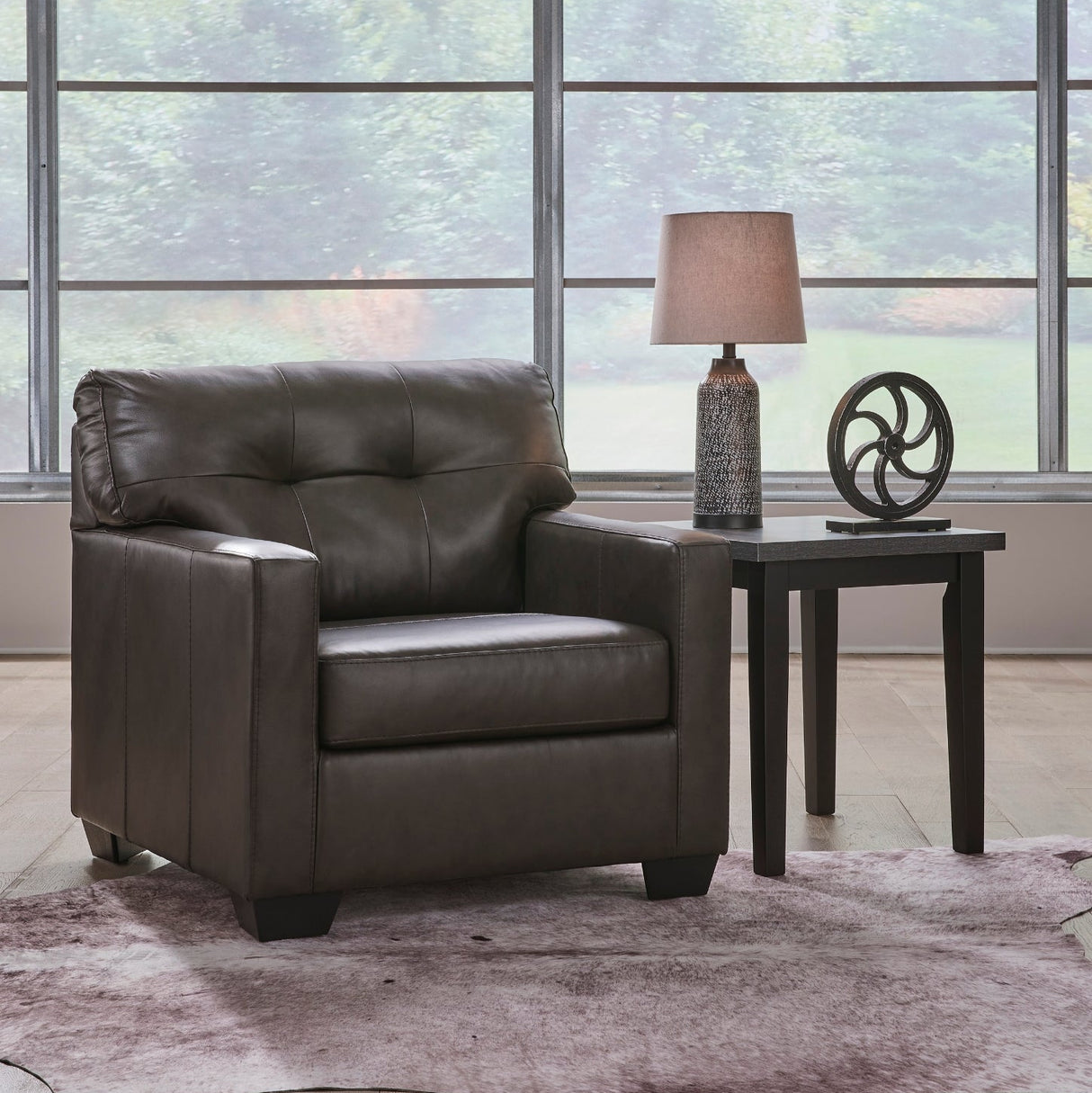 Fauteuil en cuir noir surdimensionné - Belziani