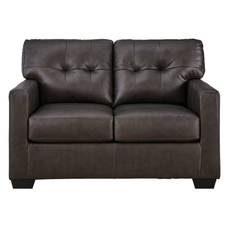 Causeuse noire en cuir - Belziani