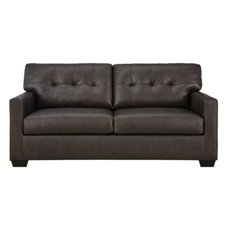 Sofa-lit Double noir en cuir - Belziani