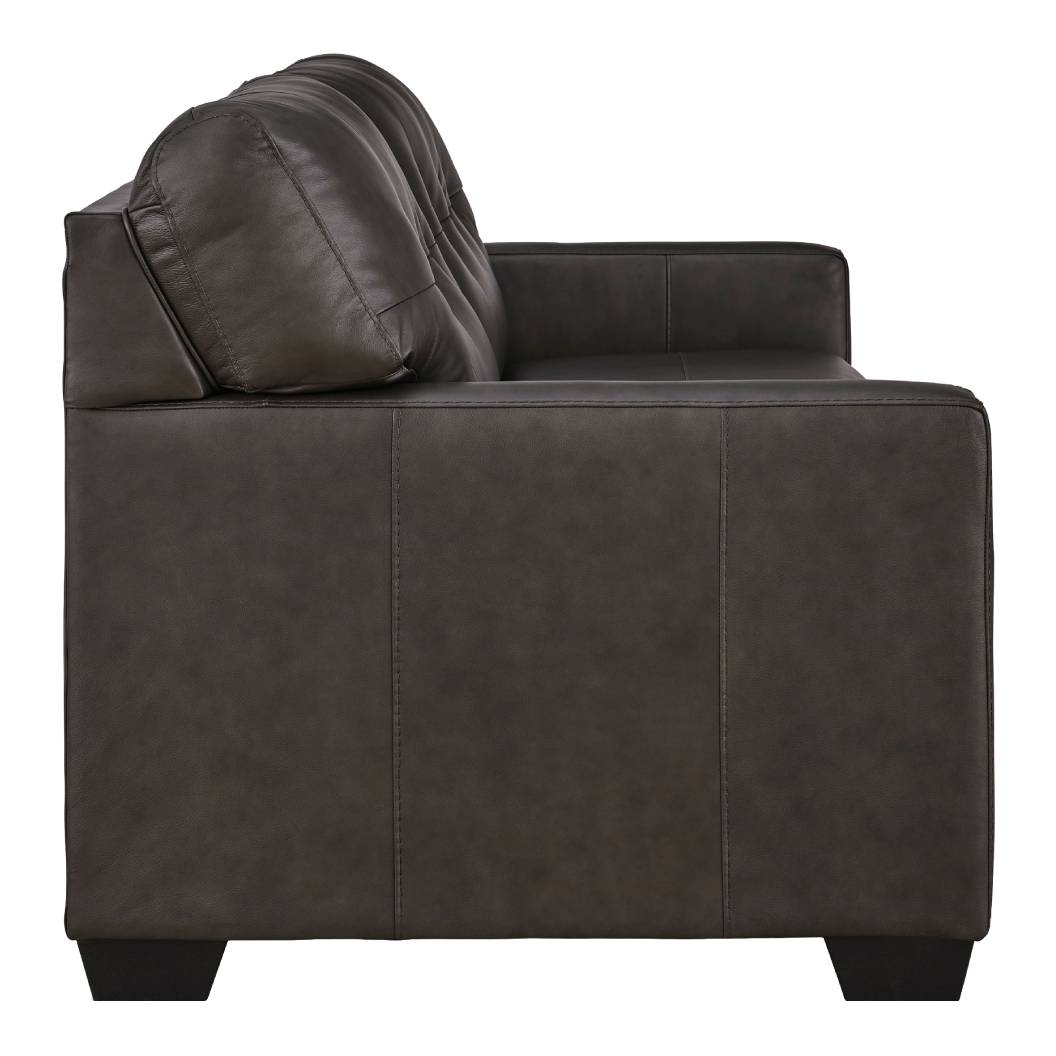 Sofa-lit en cuir noir avec matelas double - Belziani