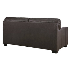 Sofa-lit en cuir noir avec matelas double - Belziani