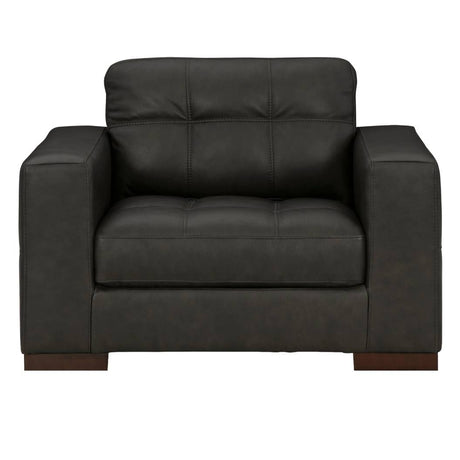 Fauteuil noir en cuir - Luigi