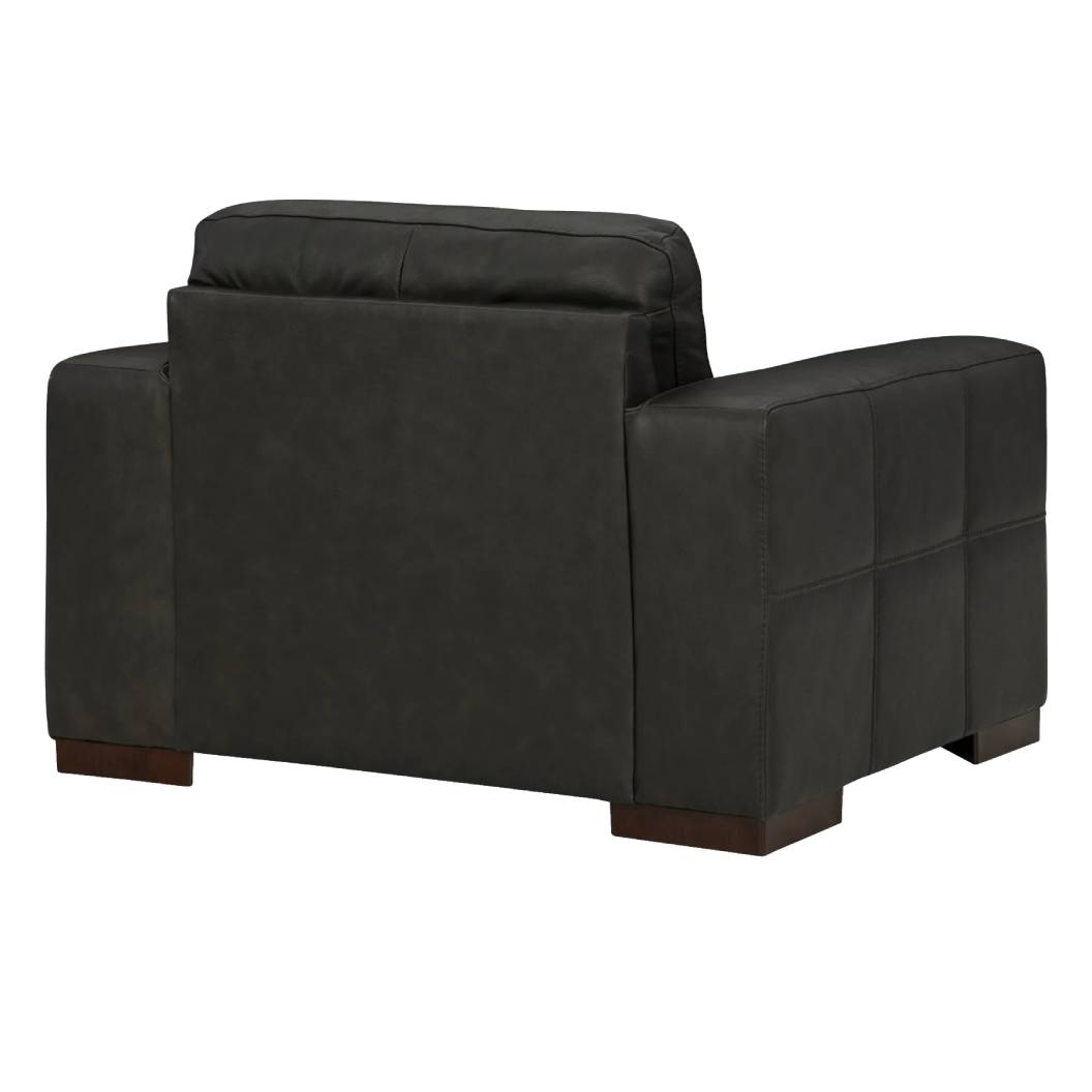 Fauteuil en cuir noir surdimensionné - Luigi