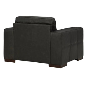 Fauteuil en cuir noir surdimensionné - Luigi