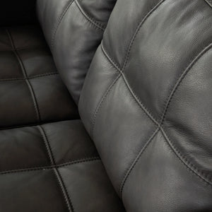 Fauteuil en cuir noir surdimensionné - Luigi