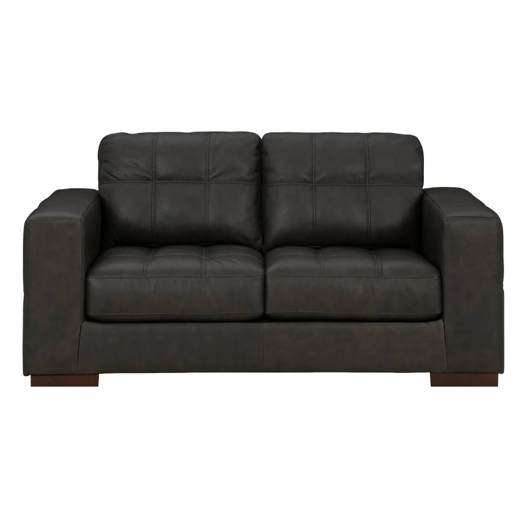 Causeuse en cuir noir - Luigi