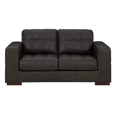 Causeuse noire en cuir - Luigi