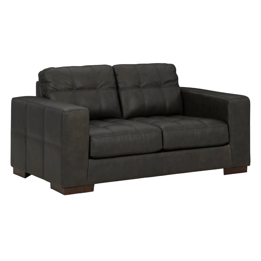 Causeuse en cuir noir - Luigi