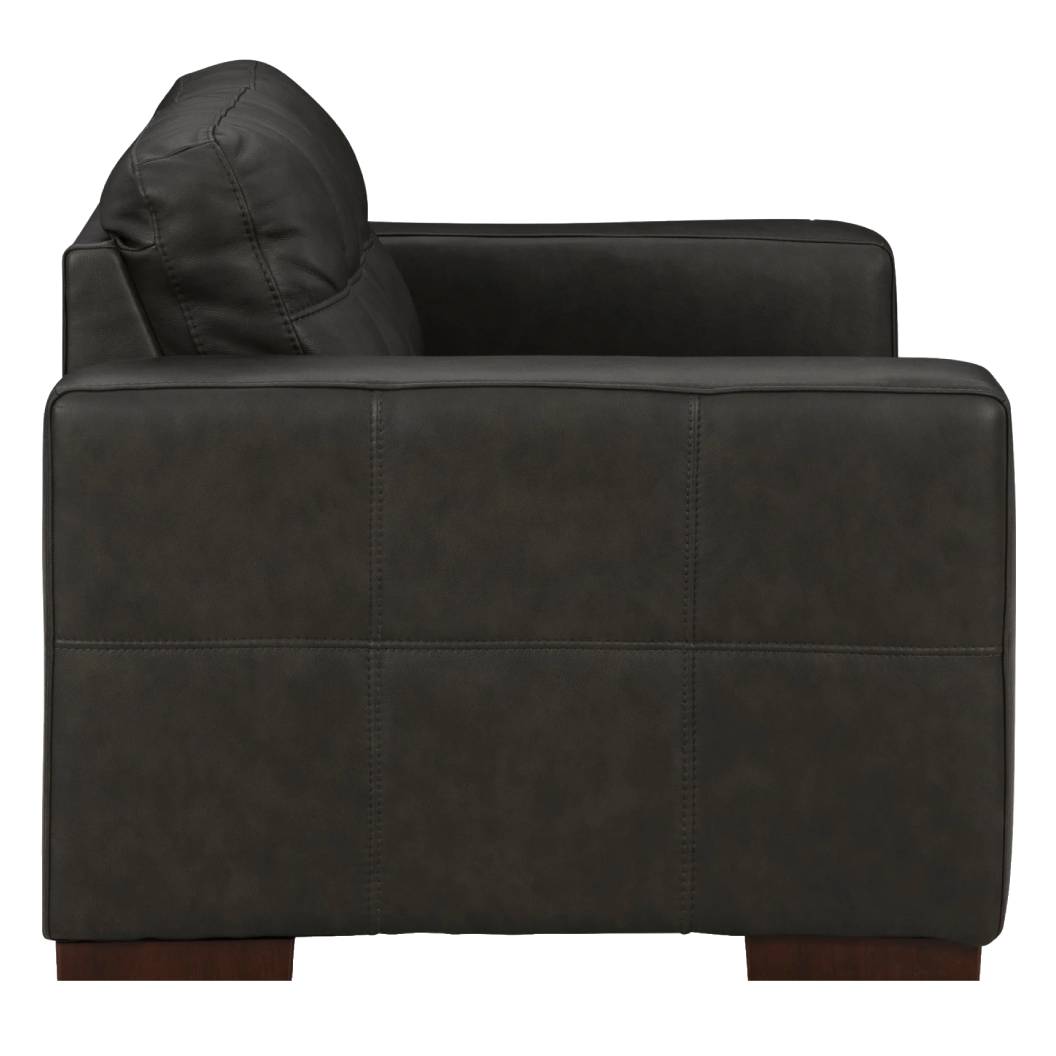 Causeuse en cuir noir - Luigi