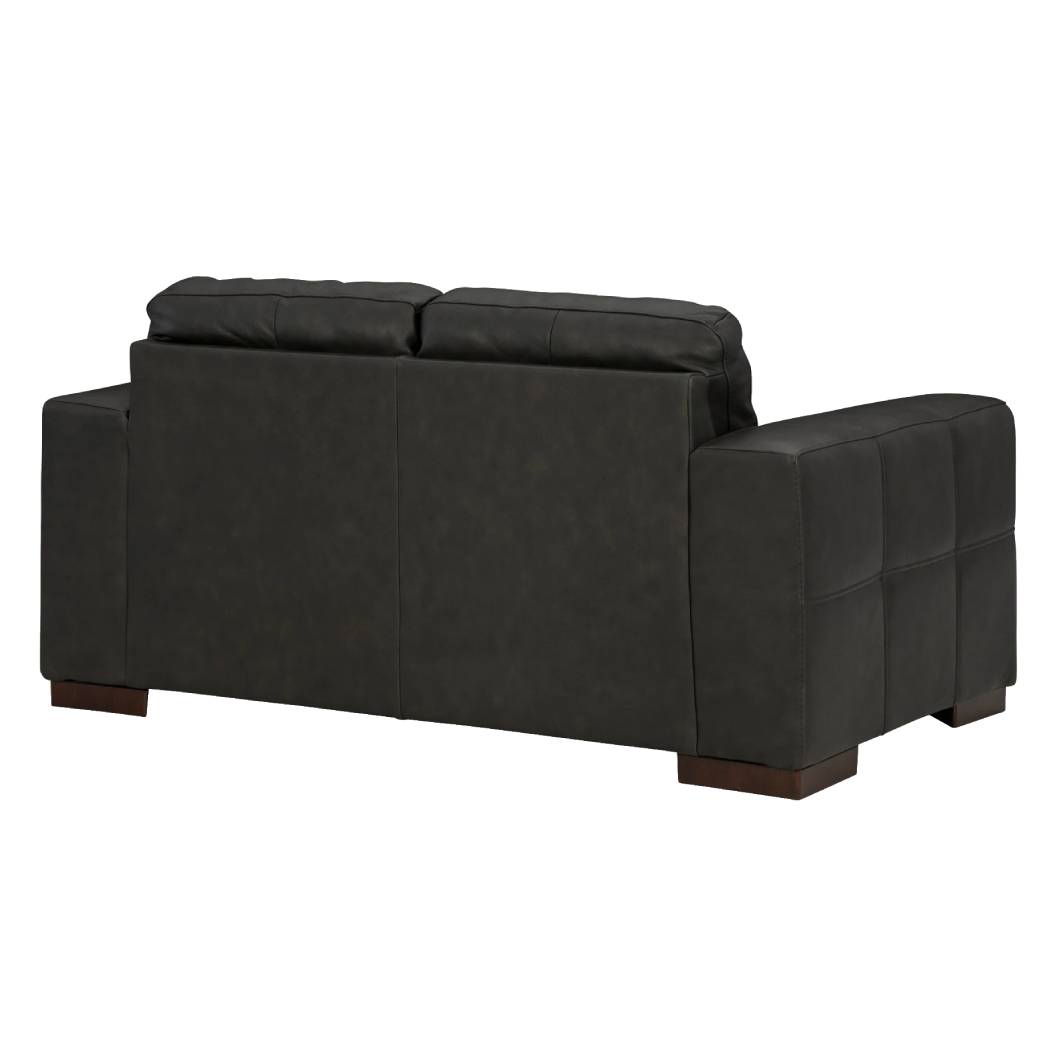 Causeuse en cuir noir - Luigi