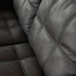Sofa condo en cuir noir - Luigi
