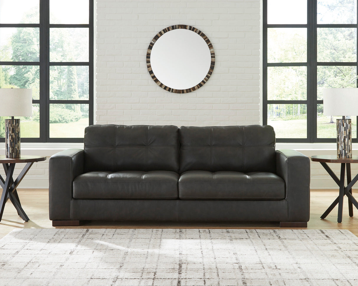 Sofa condo en cuir noir - Luigi