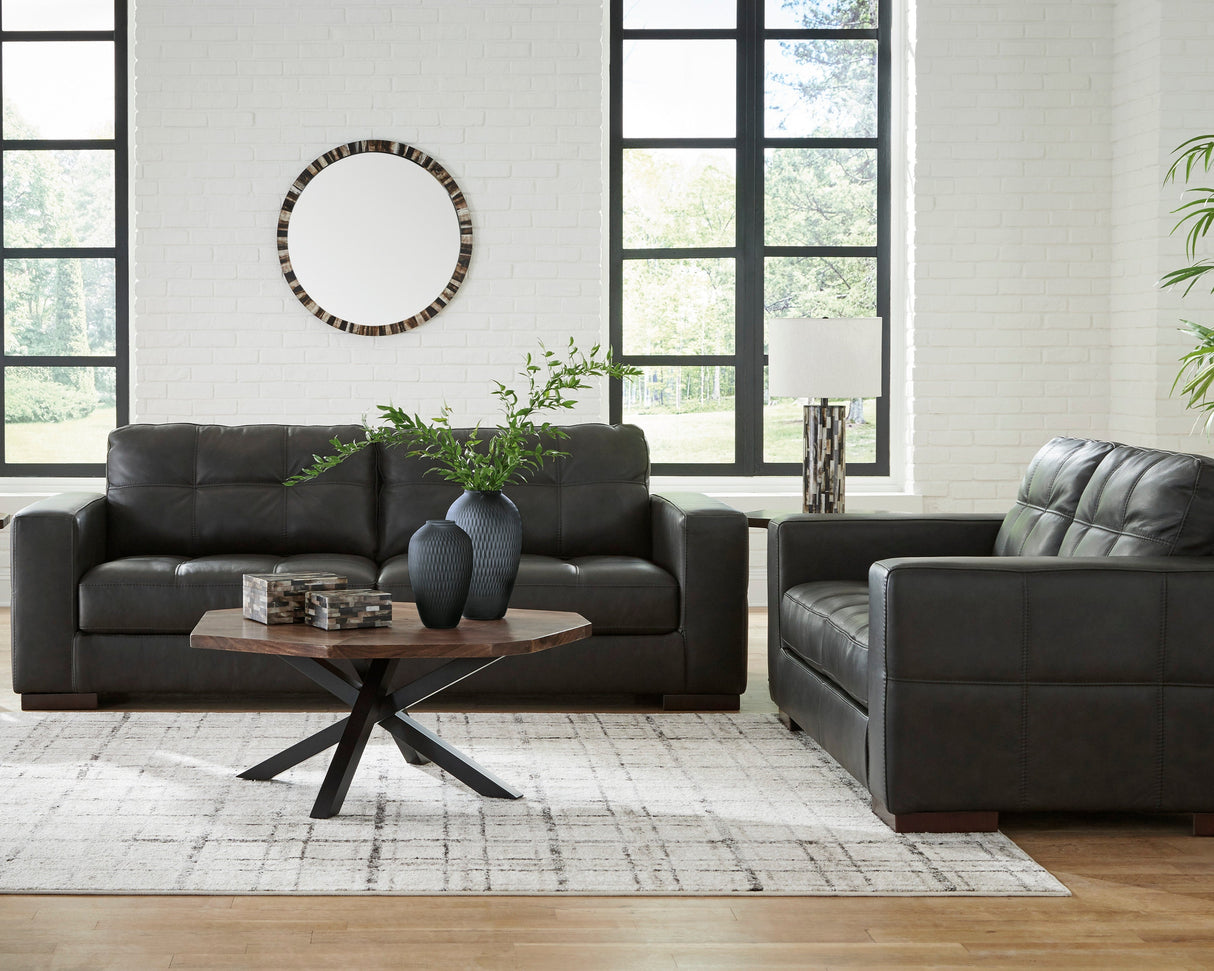 Sofa condo en cuir noir - Luigi