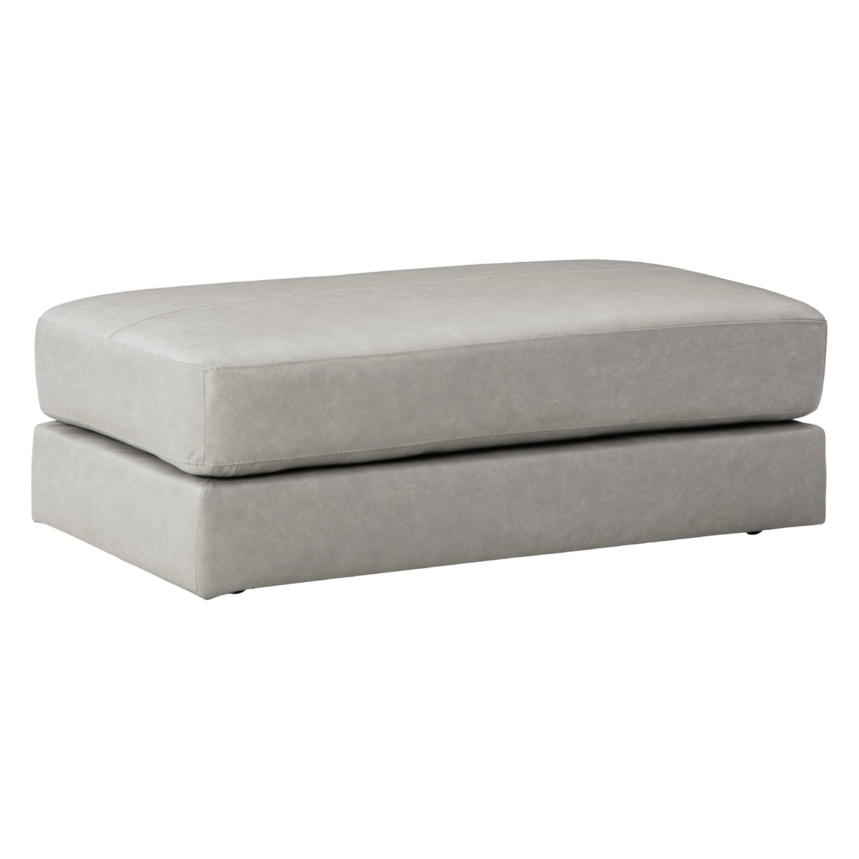 Ottoman en cuir gris pâle surdimensionné - Amiata