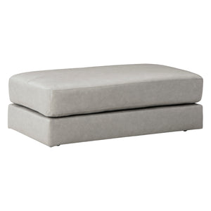 Ottoman en cuir gris pâle surdimensionné - Amiata