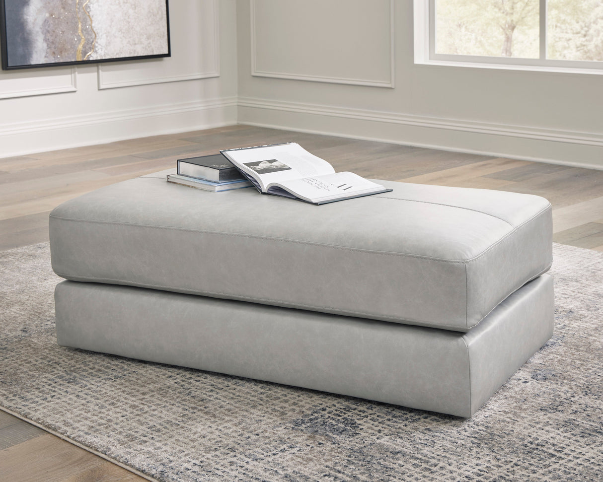 Ottoman en cuir gris pâle surdimensionné - Amiata