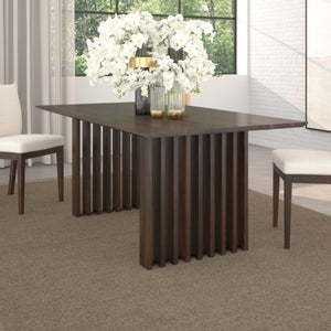 Table de salle à manger rectangulaire en bois de noyer naturel - Lexie