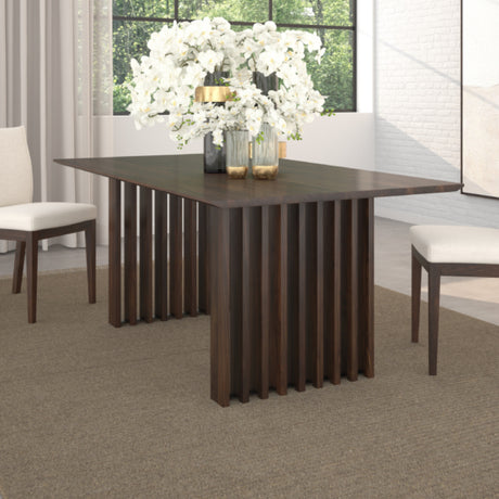 Table de salle à manger rectangulaire en bois de noyer naturel - Lexie