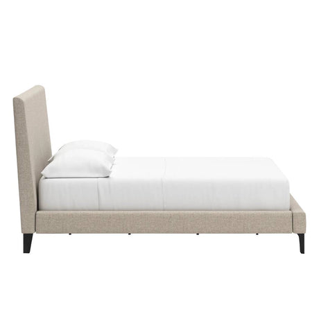 Lit  complet Double en tissu gris pâle - Cielden