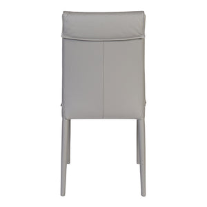 Chaise de salle à manger rembourrée en cuir gris - Naomi