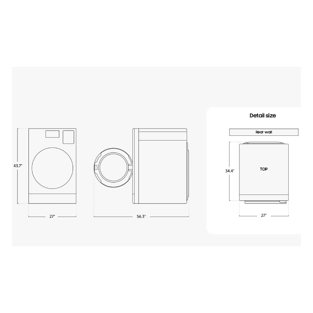 Laveuse-sécheuse tout-en-un 27 po 6,1 pi³ Inox graphite Bespoke Série D900 - AI