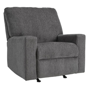 Fauteuil en tissu gris étain berçant et inclinable - Rannis