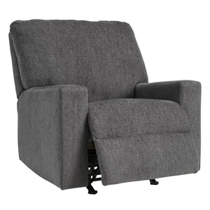 Fauteuil en tissu gris étain berçant et inclinable - Rannis
