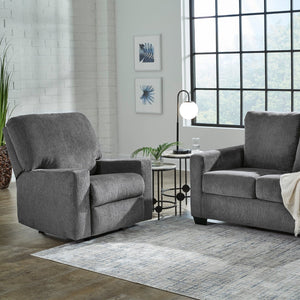Fauteuil en tissu gris étain berçant et inclinable - Rannis