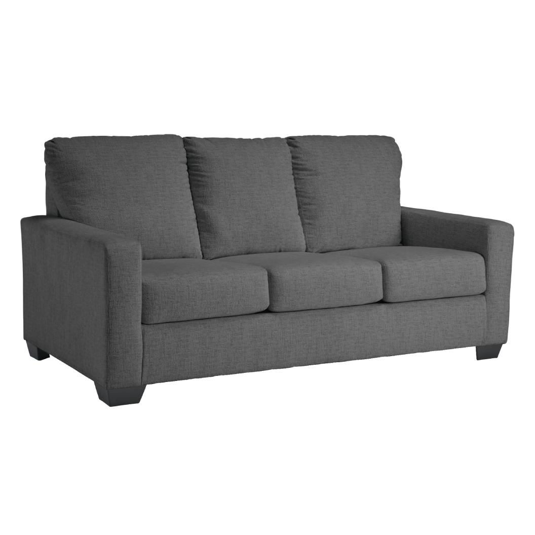 Sofa-lit en tissu gris étain avec matelas - Rannis