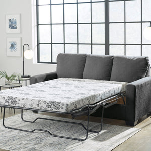 Sofa-lit en tissu gris étain avec matelas - Rannis