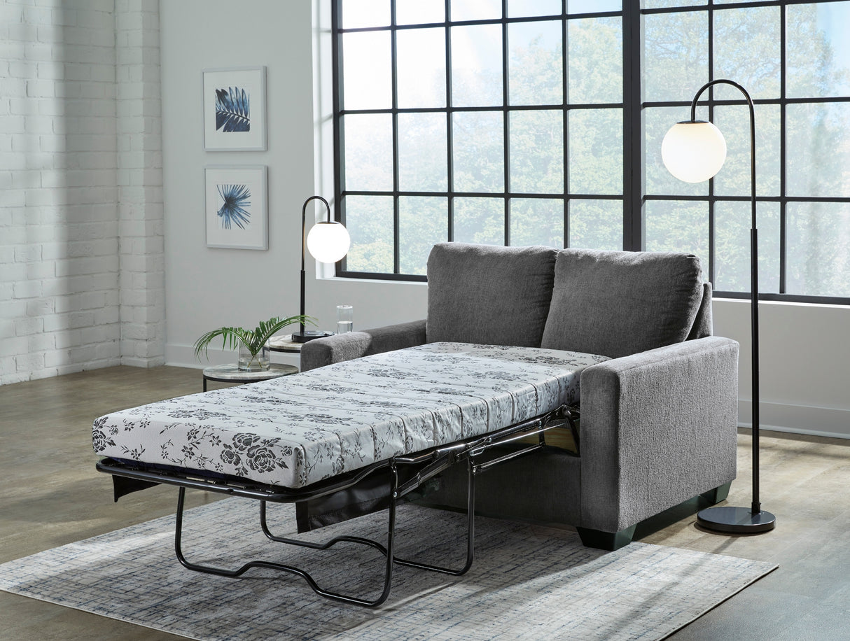 Sofa-lit en tissu gris étain avec matelas - Rannis