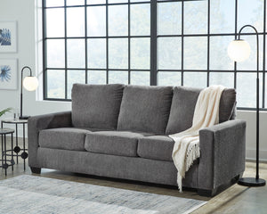 Sofa-lit en tissu gris étain avec matelas - Rannis