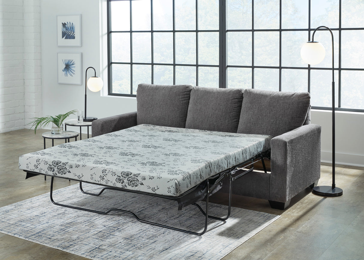 Sofa-lit en tissu gris étain avec matelas - Rannis