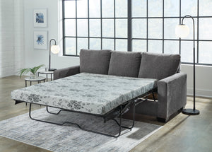 Sofa-lit en tissu gris étain avec matelas - Rannis
