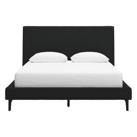 Lit complet Grand en tissu noir - Cadmori