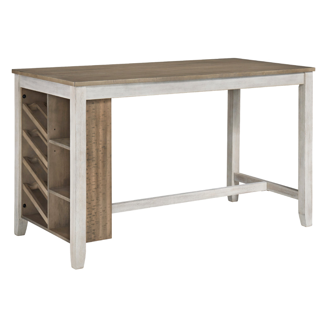 Table de salle à manger bois brune claire style bistro - Skempton