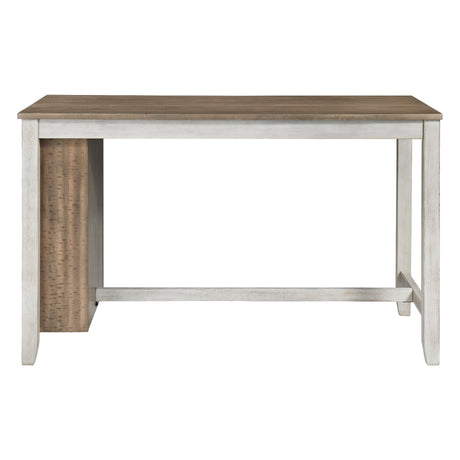 Table de salle à manger bois brune claire style bistro - Skempton
