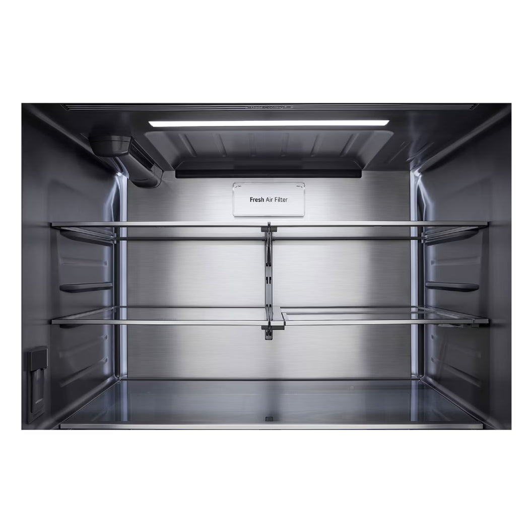 Réfrigérateur porte française 36 po 26,5 pi³ 3 portes Inox avec distributeur d'eau interne et machine à glaçons