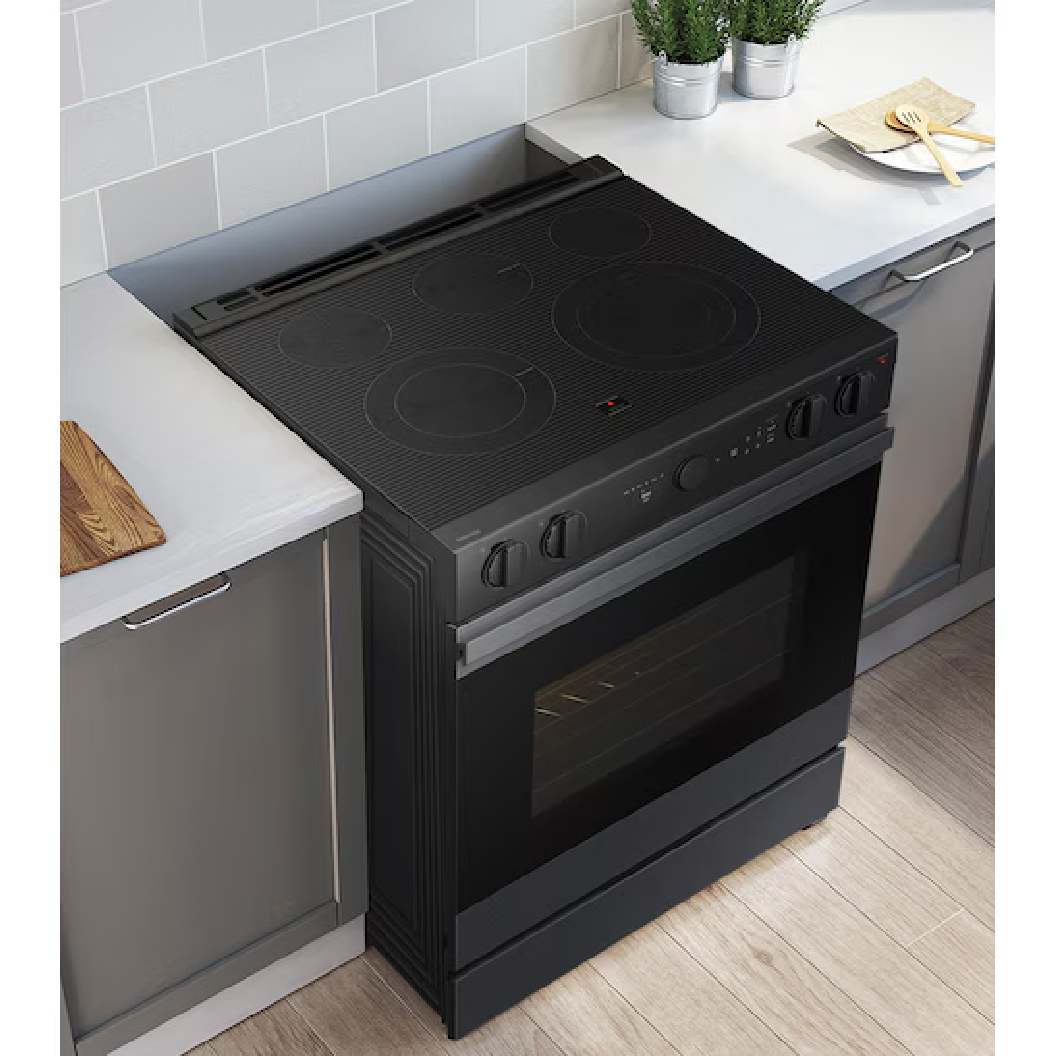 Cuisinière électrique encastrable 30 po, 6,3 pi³ Inox noir avec Air Fry et convection véritable