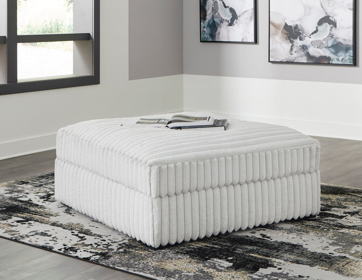 Ottoman surdimensionné Stupendous en tissu blanc