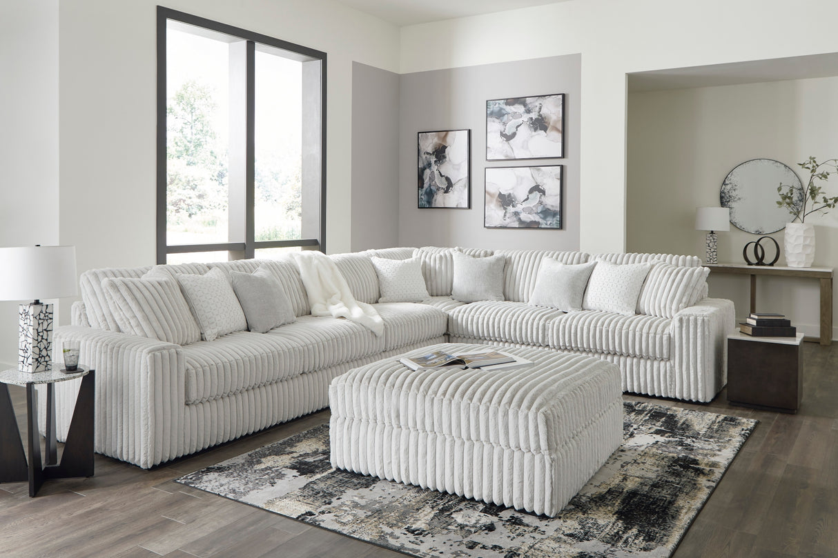 Ottoman surdimensionné Stupendous en tissu blanc