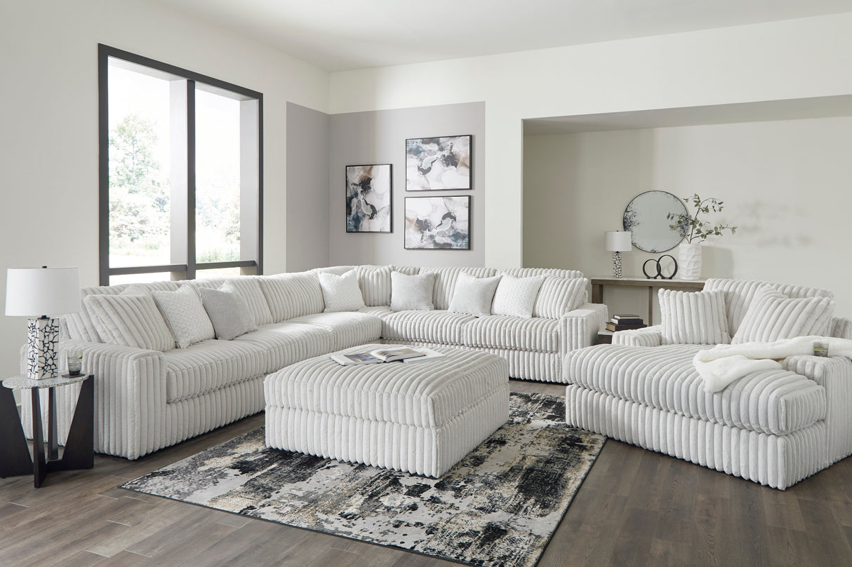 Ottoman surdimensionné Stupendous en tissu blanc
