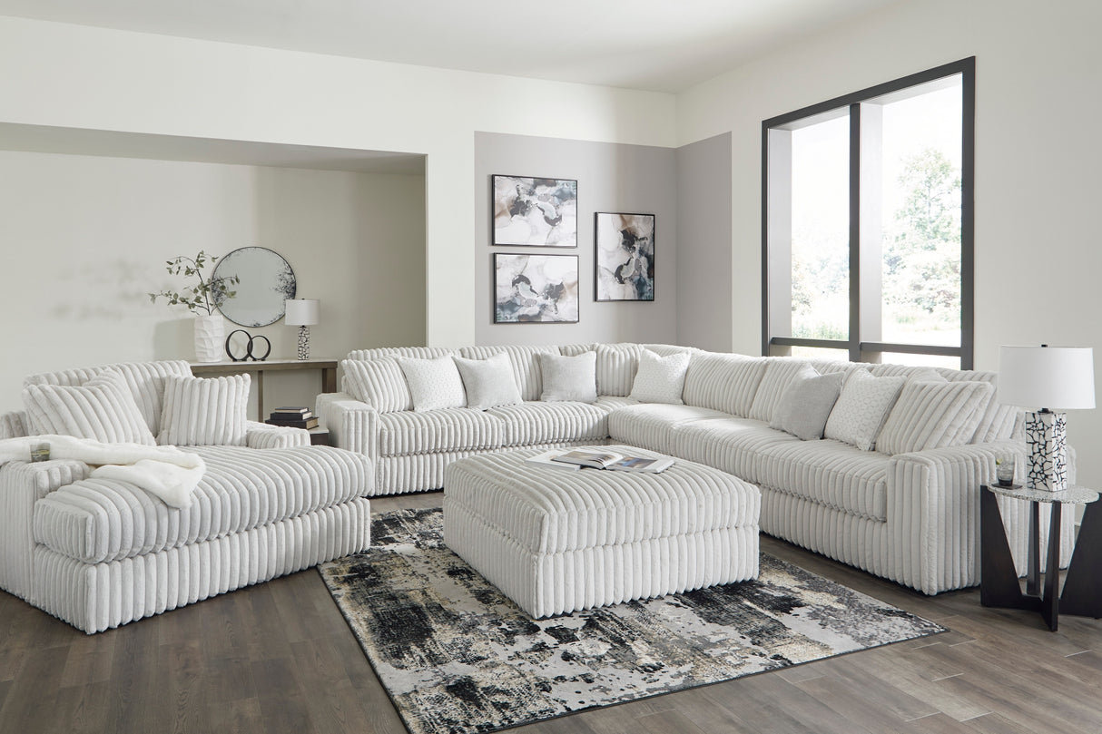 Ottoman surdimensionné Stupendous en tissu blanc