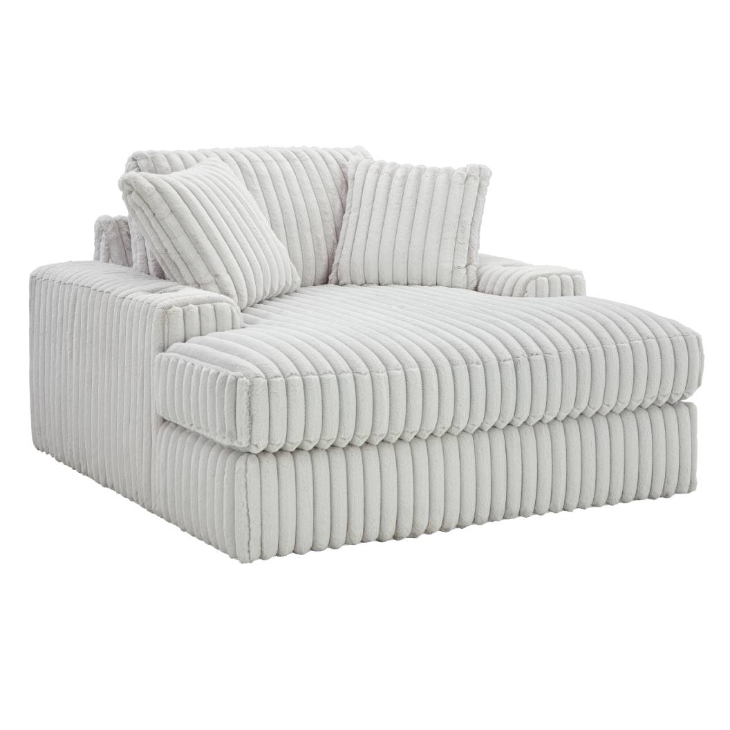 Fauteuil blanc velours côtelé surdimensionné - Stupendous