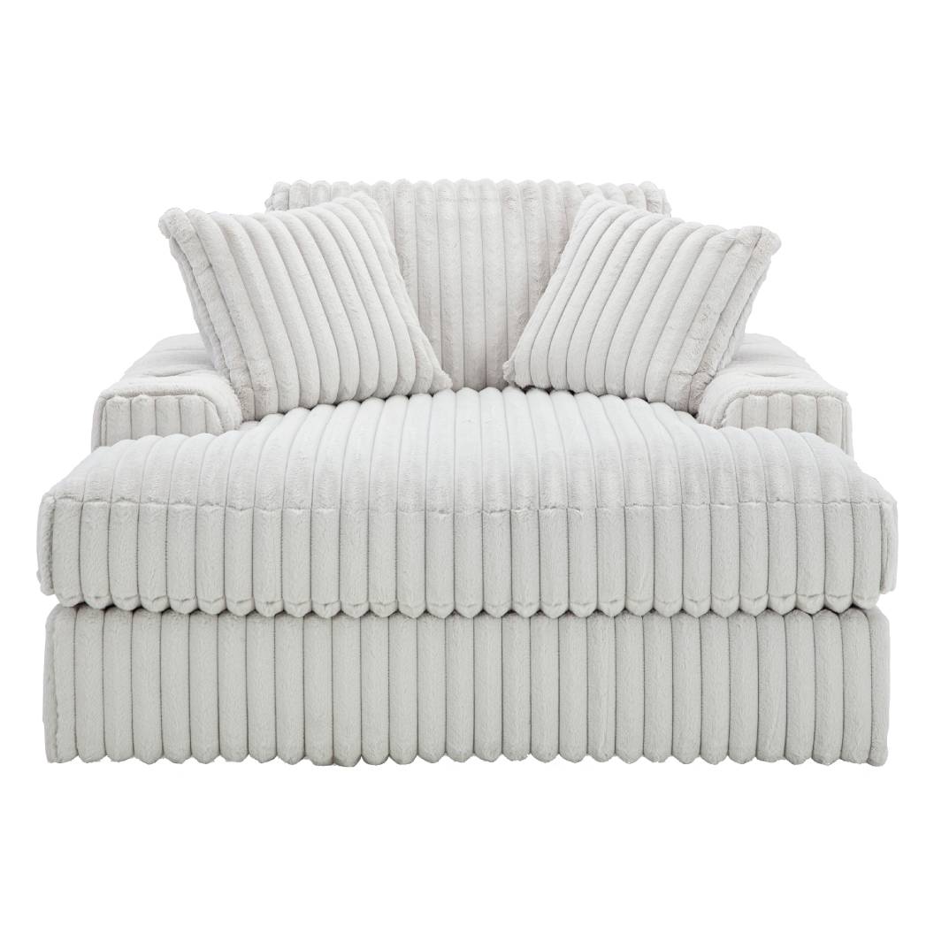 Fauteuil blanc velours côtelé surdimensionné - Stupendous
