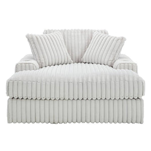 Fauteuil blanc velours côtelé surdimensionné - Stupendous