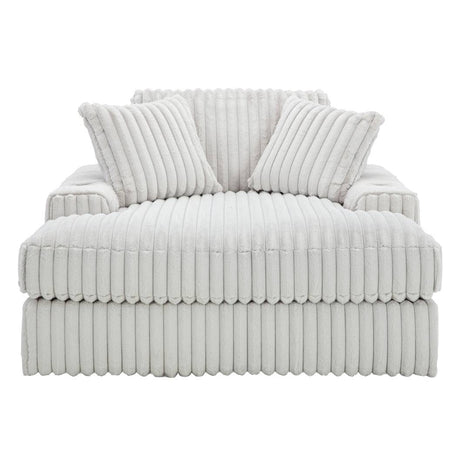 Fauteuil blanc velours côtelé surdimensionné - Stupendous