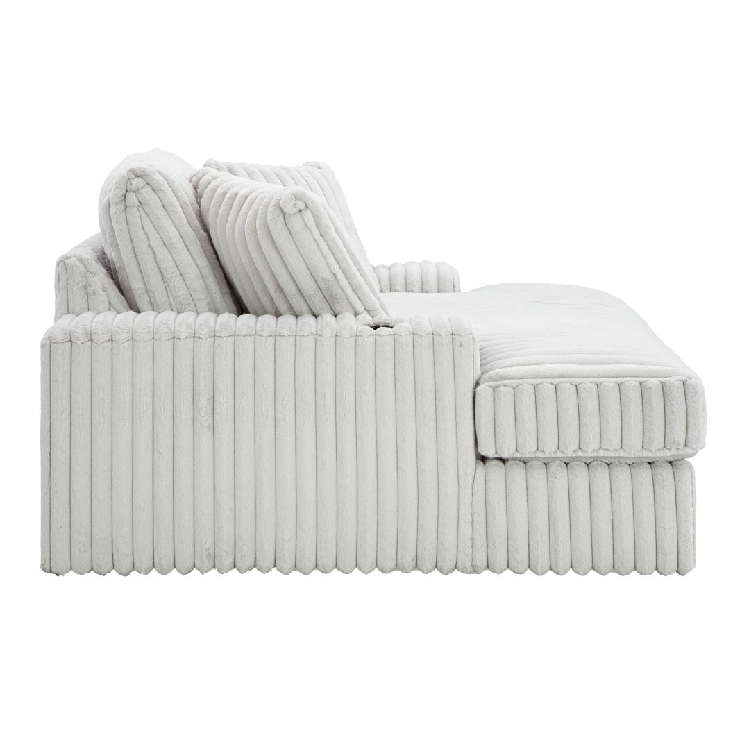 Fauteuil blanc velours côtelé surdimensionné - Stupendous